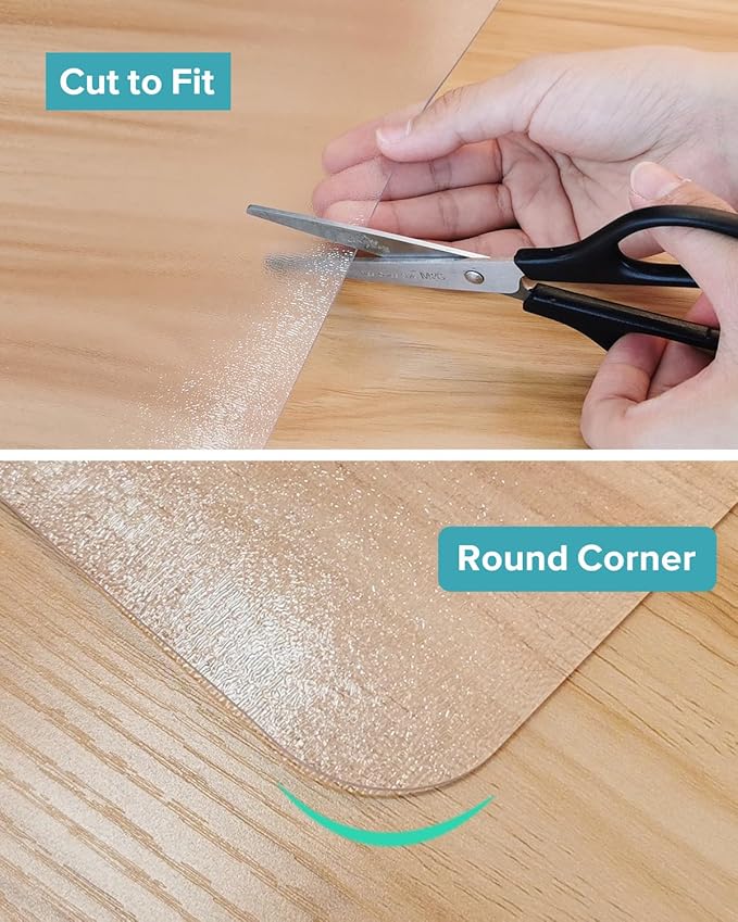 FURKIT Refrigerator Mat, Clear Anti-Slip PVC Floor Protector, 2mm Thickness Scratch-Resistant Floor Mat