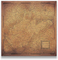 Conquest Maps Push Pin West Virginia Map Board - With Push Pins to Mark West Virginia Travel - Handmade in Ohio, USA - Design: Golden Aged