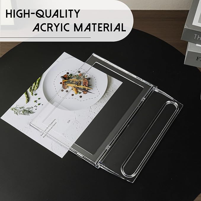 2 Pack 5x7 Inch Sign Holder Horizontal, Double-Sided Usage with Swivel Base for Table Display, for Office, Store, Restaurant, Retail Counters, for Name Sign, Message Board, Note