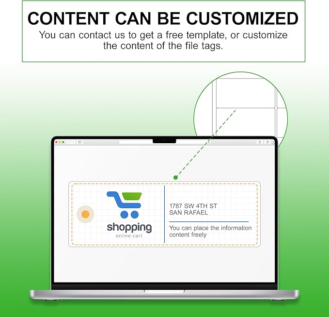 VZCPYTPM Printable Shipping Labels 2x4 Inches,250 Customizable White Sticker,Blank Address Labels for Printer, Shipping,File Folder Use,Inkjet & Laser Compatible