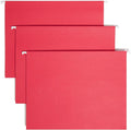 Smead Standard Hanging File Folders, 25 Count, Red, 1/5-Cut Adjustable Tabs, Letter Size (64067)