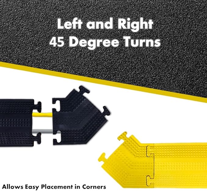 Kable Kontrol Drop Over Floor Cord Cover – 36” Inch Long 1 Channel Cable or Wire Protector – Rubber Ramp for Indoor and Outdoor Use – Black