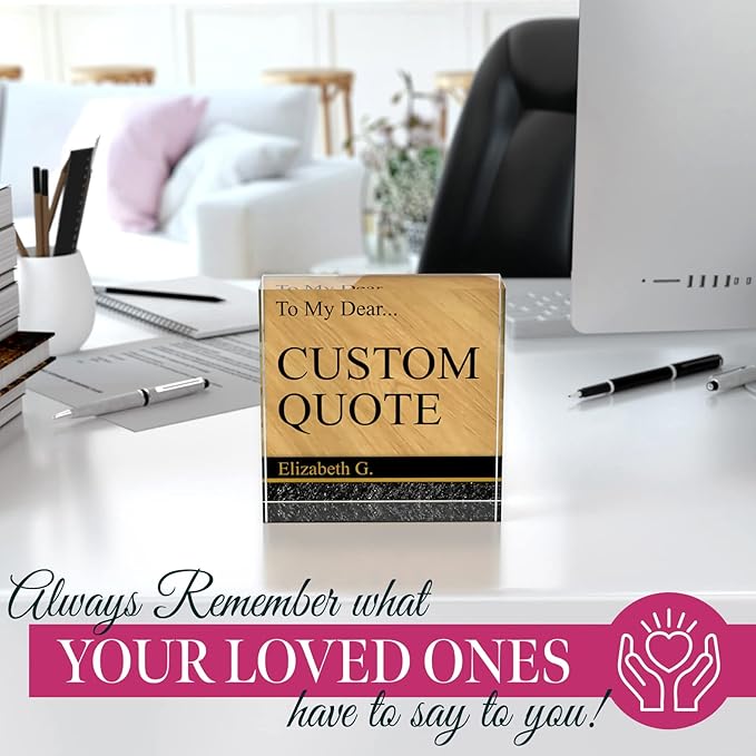 Personalized Gifts, Custom Quote Block Letter Board,Crystal-Clear Acrylic with Gift Box,17 Styles, Holiday and Christmas Gift for Mom, Dad, Girlfriend, Him or Her, Husband, Wife (4"x4, Nolan)