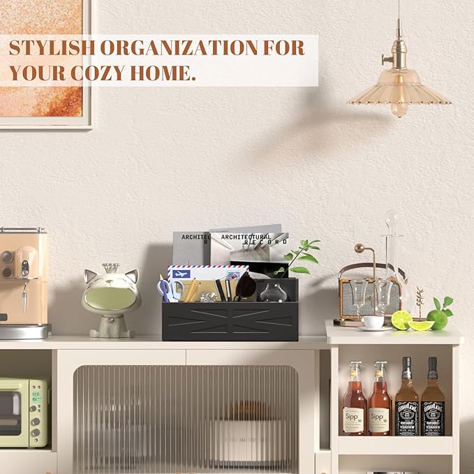 Large Mail Organizer Countertop,Farmhouse Desk and Kitchen Countertop Storage, Letter Sorter, Desk Mail and Bill Organizer, Desktop File and Paper Holder