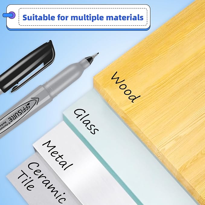 Permanent Markers, Ultra Fine Point, Black, 75 Count, 0.4mm, Fine tip permanent marker set, quick dry, waterproof, fading resists, durable, marks on paper, glass, ceramic, plastic, wood, rock, metal
