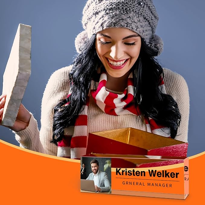 Personalized Custom Name Plates on Acrylic Glass, Office Desk Decor, Personalized Office Gift for Boss Coworkers (Watercolor Flowers)