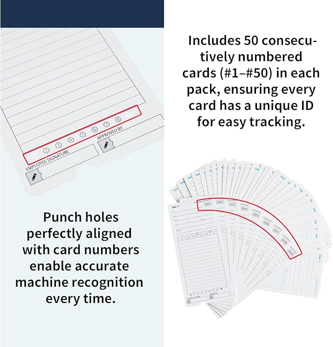 300 Time Cards AT-4500 Time Cards 6-Packs of 50ea (with separate box)