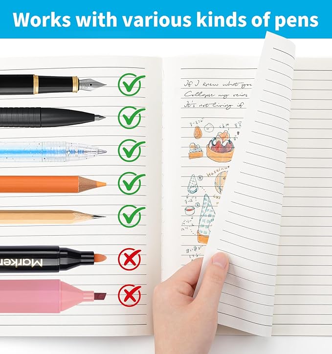 24 Pack Lined Notebook Journals Bulk, 7-1/2" x 9-3/4", Wide Ruled Paper, 30 Sheets/60 Pages, Kraft Cover with Rainbow Spines, 12 Colors Lined Composition Notebook Journal for Work Study Note Taking