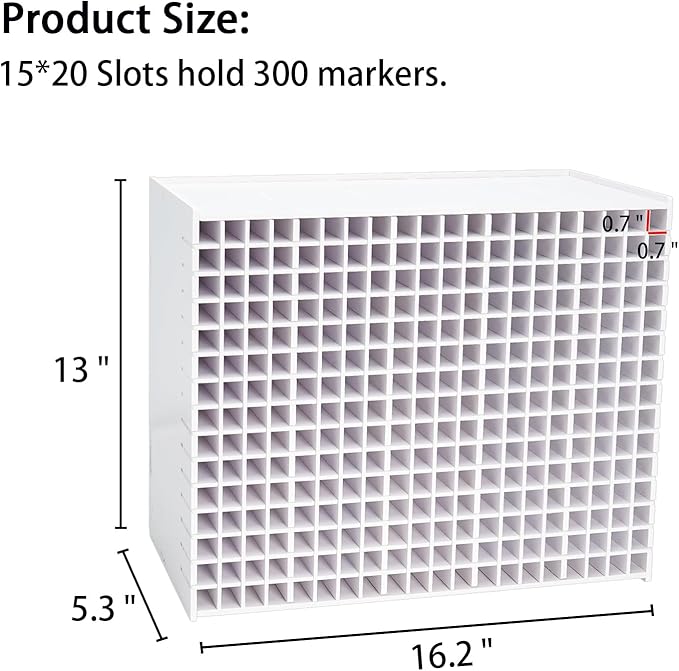 SANFURNEY Art Marker Storage Rack for 300 Markers, Watercolour Brushes Pens Color Pencils Organizer Holder for Desk