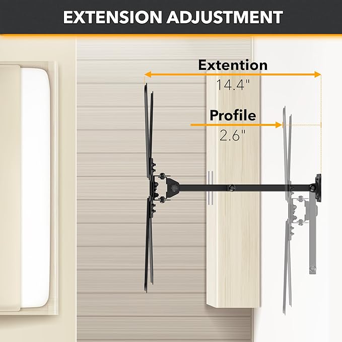 CondoMounts TVA8044 Full Motion TV Wall Mount for 13"–55" Screens | Articulating TV Wall Mount with Swivel Arm | Max VESA 400x400mm, Holds 55lbs | Black