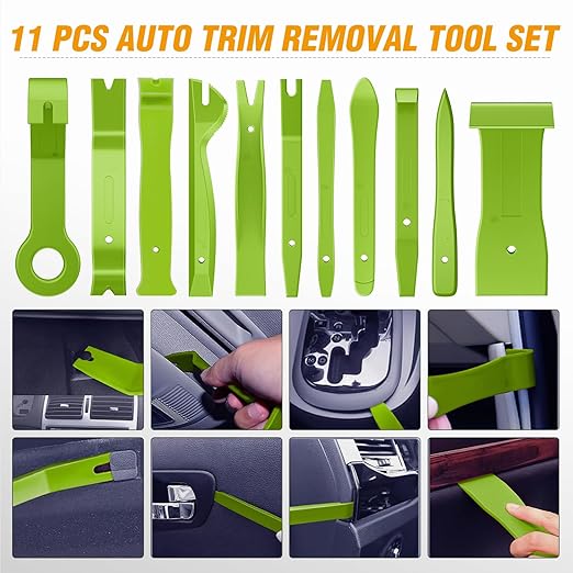 GOOACC 330Pcs Trim Removal Tool, Auto Push Pin Bumper Retainer Clip Set Fastener Terminal Remover Tool Adhesive Cable Clips Kit Car Panel Radio Removal Auto Clip Pliers, Green