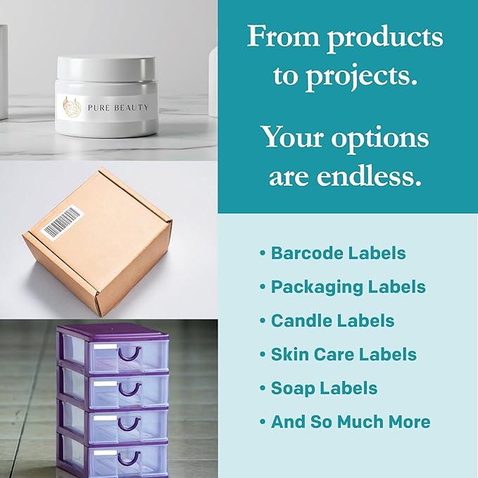 Premium Label Supply White Sticker Address Labels – 4" x 1" – Laser/Inkjet Compatible – (20 per Sheet), 500 Sheets – 10,000 Total Adhesive Labels