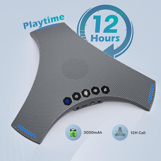 RayBit Conference Speaker and Microphone - Bluetooth Speakerphone with Daisy Chain, AI Noise Cancellation, Voice Enhancement, Support Wireless Dongle, USB Connection, Compatible with All Meeting Rooms