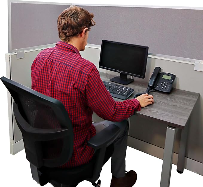 OBEX Acoustical Cubicle Privacy Screen Extender Desk Panel & Office Divider, Add Separation & Block Noise, 24" x 42", Slate