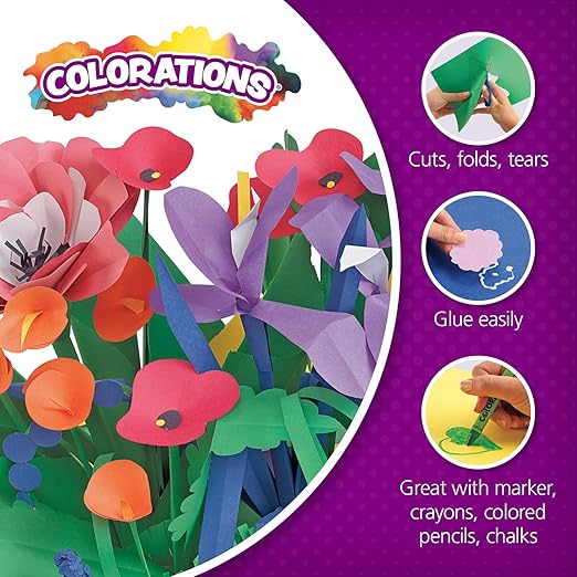 Colorations Construction Paper, Classroom Art Supplies, 9" x 12" Craft Paper 2200 Sheet Pack, Heavyweight Construction Paper, Bulk Packs, Assorted Colors, Drawing, Coloring, Painting, School Supplies