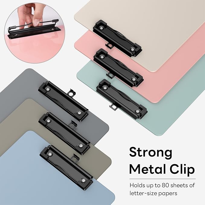 Zoenley Legal Size Clipboard Set of 6, Morandi 8.5 x 14 Clip Board for Lawyer, Nurse, Business, with Low Profile Black Clip, Office & School Supplies