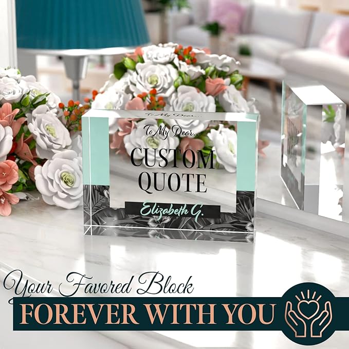 Custom Acrylic Sign Personalized, Custom Desk Name Plate, 18 Styles, (5"x7"), With Gift Box, USA Made by Acryluxe. (Holman)