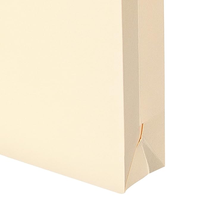 Smead File Jackets Letter Size for File Folders, Reinforced Straight-Cut Tab, 2" Expansion, Letter Size, Manila, 100 Per Box (75565)