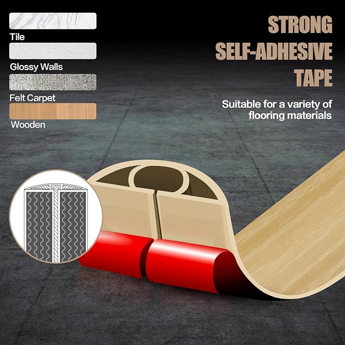 Floor Cord Cover Self Adhesive Cord Hider,10FT Cable Management, Extension Strip Protector for Wires, Prevent Cable Trips for Offices, Gyms, Exhibitions Cavity:0.3"(W) x0.28(H) WoodLightyellow