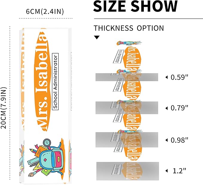 Custom Desk Name Plate Personalized, Acrylic Name Plates for Desk, Office Decor Personalized Gifts for Teacher Coworkers Boss Nurse The Bookbag Explosion