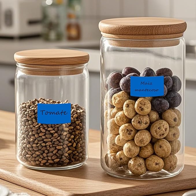 FINDAT Rectangle Label Stickers 1.57×0.75 Inch Vinyl Removable Blue Sticker Waterproof Writable File Folder Moving Labels for Boxes Home Office Labeling 160 PCS