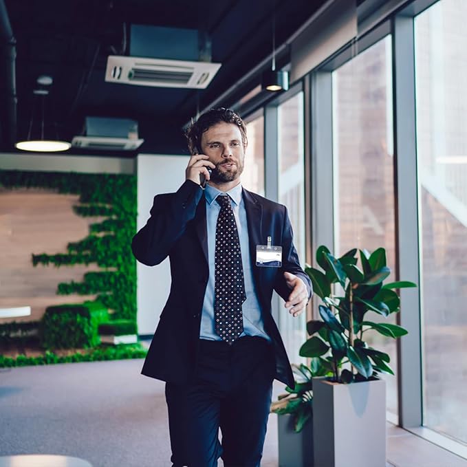 120 Pcs Metal ID Badge Clips with Clear PVC Straps,Heavy Duty Name Badge Holders with Clip,Badge Clip for Student Employee ID Badges (120)