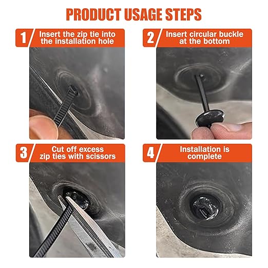 220 PCS 2026 New Upgrade Nylon Universal Cable Tie Buckle, with Clear Storage Box, Double-Sided Style Cable Tie Buckle, 5.91IN Extended Length Zip Tie for Car Repair (Fender, Bumper, Trunk Liner)