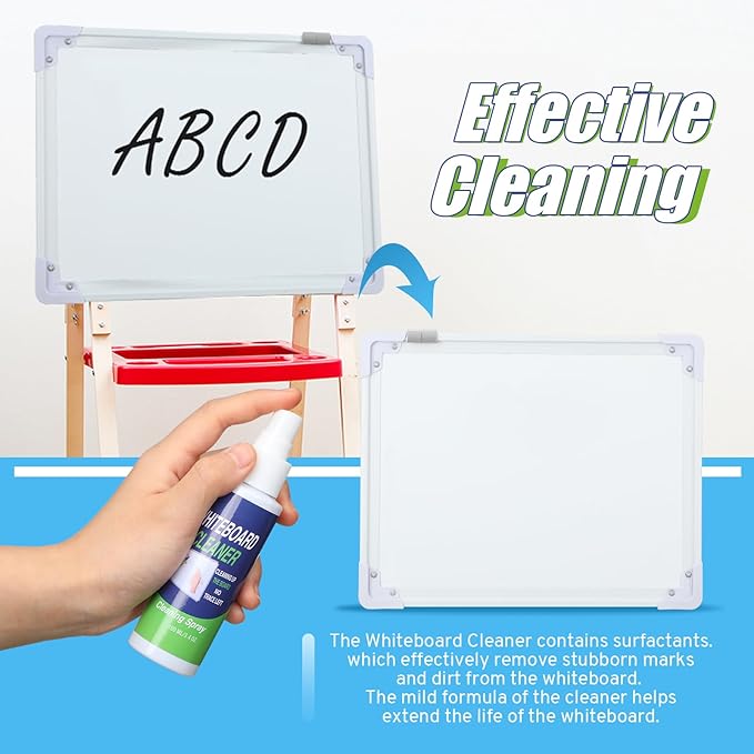 24 Pcs Whiteboard Cleaner Set 12 Pcs 3. 4 Fl oz Whiteboard Cleaner Spray with 12 Pcs Microfiber Shag Dry Erase Eraser for Markers Chalk Glass Classroom, Home and Office Use