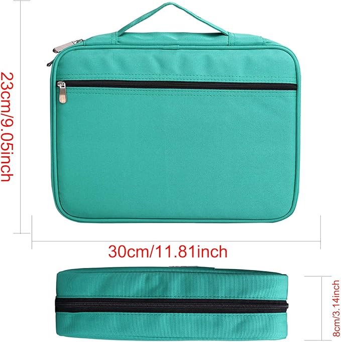 BOMKEE Coloring Pencil Case 220 Slots Pencils/Gel Pens Organizer Waterproof Travel Case Zipper Carrying Portable Pencil Markers Pen Holder Bag for Painter Writers