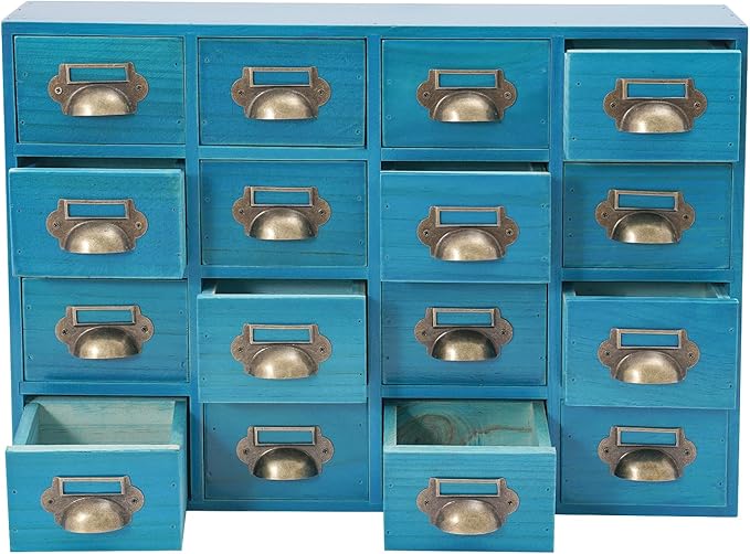 Vintage 16-Drawer Storage Cabinet – Multipurpose Desktop Organizer for Office, Craft & Home