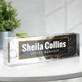 Custom Name Plate for Desk, Employee Appreciation Gifts, Office Decor, Acrylic Personalized Desk Accessories, Funny Gifts for Coworkers Boss Teacher (Black/White A)
