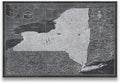 Conquest Maps Push Pin New York Map Board - With Push Pins to Mark New York Travels - Handmade in Ohio, USA - Design: Modern Slate