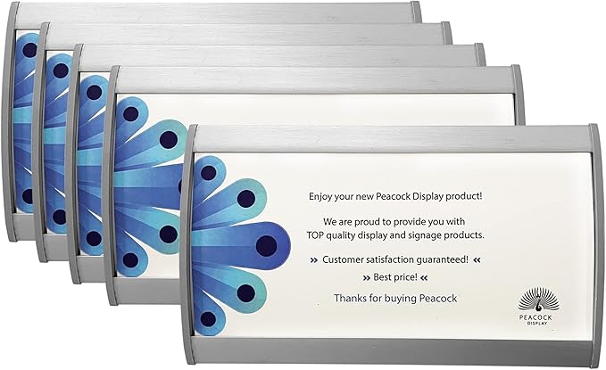 Curved Office Business Door Sign Holder | Aluminum Wall Mount Name Plate Holder, cubicle sign holder, sturdy and beautiful 6.00" W X 4.00" H (N94x6" 5 Signs)