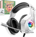 Ozeino Gaming Headset for PC, Ps4, Ps5, Xbox with Christmas Boxes, 7.1 Surround Sound Gaming Headphones with LED Light Over Ear Headphones for Switch, Xbox Series X/S, Laptop