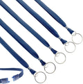 Specialist ID Bulk 100 Pack - Heavy Duty Breakaway Lanyards for Keys and ID Badges with Key Chain Split Ring - Break-Away Clasp and Keychain Keyring/Badge Holder Attachment (Dark Navy Blue)…