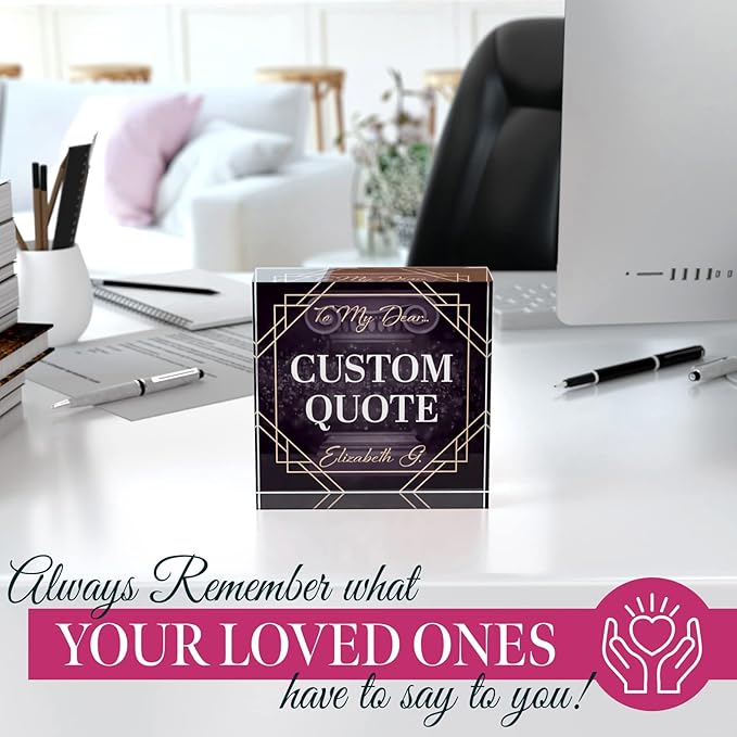 Custom Acrylic Sign Personalized, Custom Desk Name Plate, 18 Styles, (4"x4"), With Gift Box, USA Made by Acryluxe. (Fantasy)