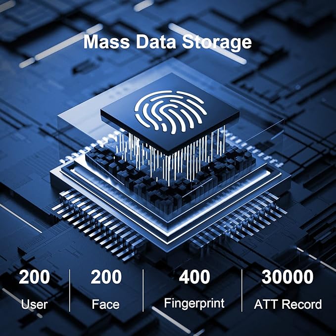 NGTeco APP-Based Time Clocks for Employees Small Business, 4-in-1 Time Clock with Face, Fingerprint, RFID, PIN, WiFi Clock in Machine for Employees with APP for iOS Android