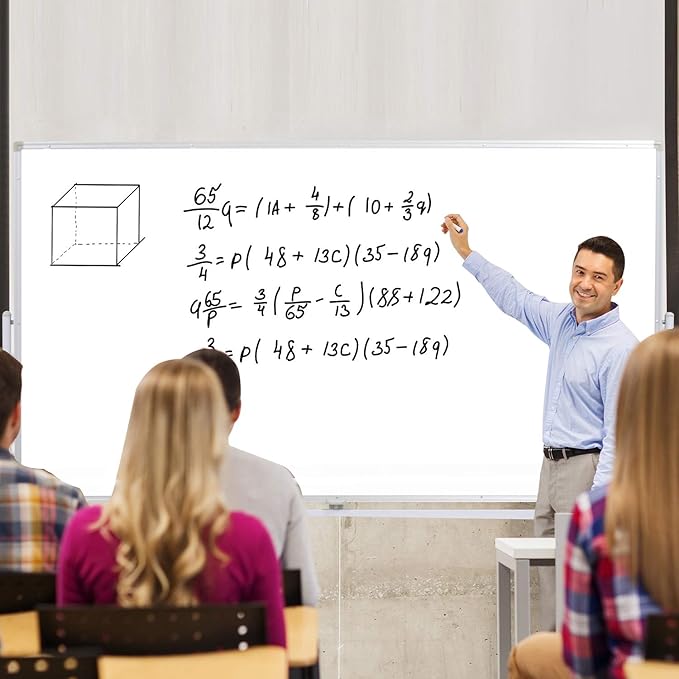 Dry Erase Board with Stand - 72x40 Double Sided Large Standing Whith Board, Mobile Whiteboard on Wheels for Home Classroom Office, Rolling Magnetic Whiteboard Easel for Meeting, Training