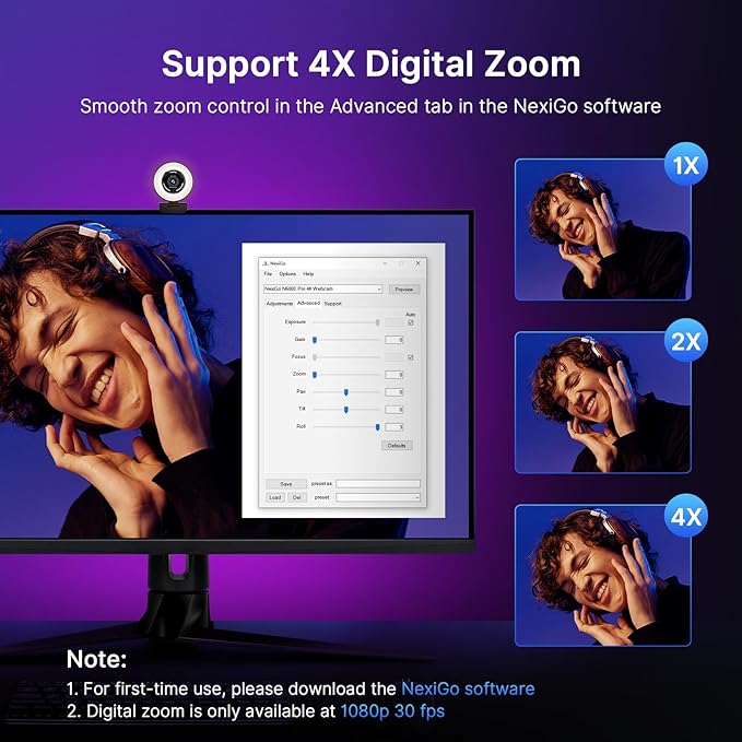NexiGo N680E Pro, 4K UHD Streaming Webcam with Ring Light, PDAF Autofocus, 1080P@60FPS, 2 Noise?Canceling Mics, Privacy Cover, USB Camera for Zoom/Teams/Twitch/Google Meet