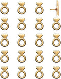 Engagement Ring Push Pins - Gold Diamond Ring Map Pins for Cork Boards, Maps, or Lapel Use - Designed in USA - Set of 20