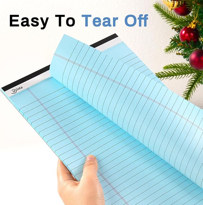 Dynta Note Pads Legal Pads 8.5 x 11 Colored Paper 6 Packs, Wide Ruled Notepad 45 Sheets/90 Pages Micro Perforated, Lined Notepads for Writing Note-taking Meeting, 6 Assorted Colors