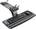 EUREKA ERGONOMIC Keyboard Tray Height Adjustable, Swivel Tilt Computer Keyboard Drawer Under Desk, 25x9.13'' Sliding Keyboard & Mouse Platform with Mouse Pad for Typing, Black
