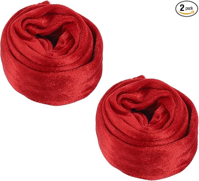 PATIKIL 3.3ft Chandelier Chain Cord Cover, 2 Pcs Velvet Cloth Fabric Chain Sleeve Decorative Cord Covers for Chandelier Wires Swing Cable, Zipper Style, Red
