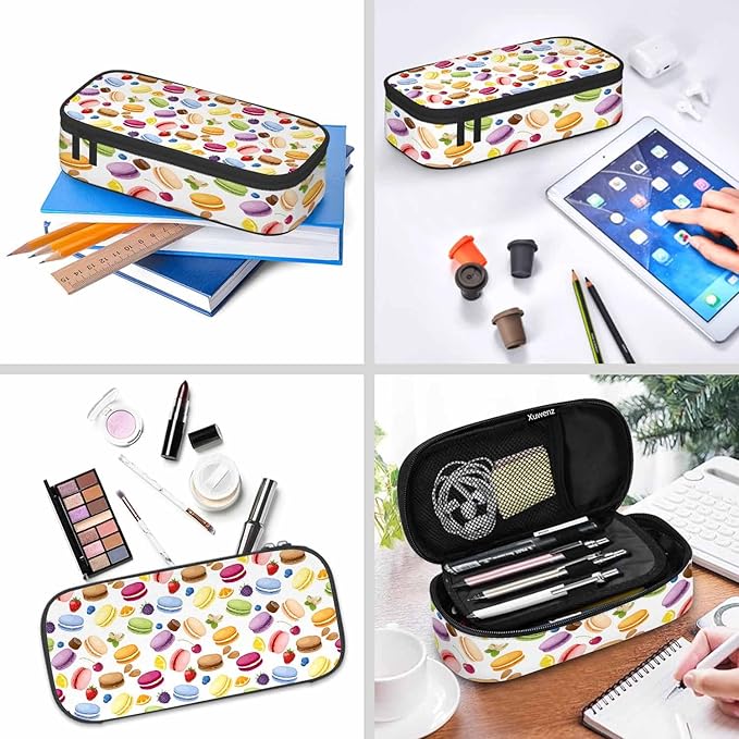 Cookies Pencil Case Strawberries Blueberries Grape Fruits Pencil Bag Pouch Box Organizer for College School Students Boy Girl