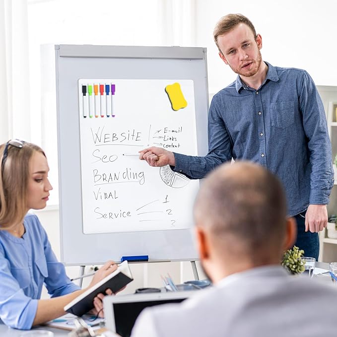 M&G Magnetic Dry Erase Board for Fridge, 19”x 13” Fridge Whiteboard for Kitchen, Refrigerator White Board Set with 6 Markers and Eraser, to Do List, Family Schedule Planning Board