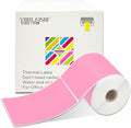 YOULAISHI 3 X 5 Inch Printable Waterproof Rectangle Color Coding Labels, 300 Per Roll Adhesive Color Coding Stickers for Bar-Codes, Address, Small Business Labeling, Inventory, Pink