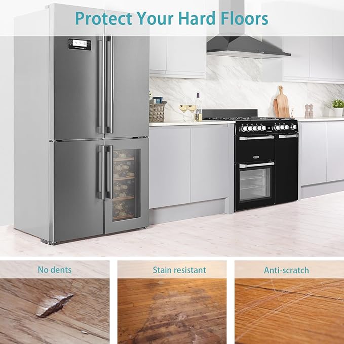 FURKIT Refrigerator Mat, Clear Anti-Slip PVC Floor Protector, 2mm Thickness Scratch-Resistant Floor Mat