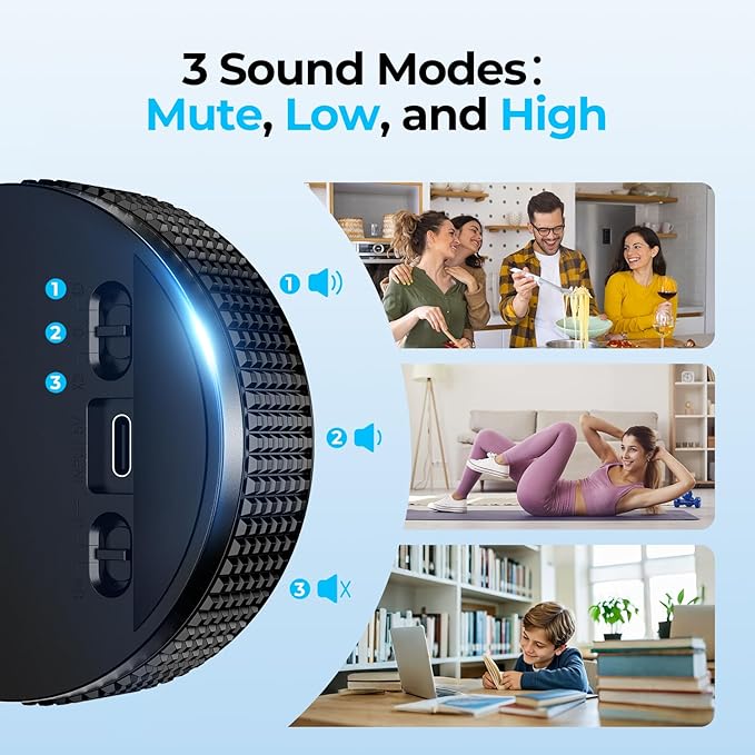 USB Rechargeable Magnetic Kitchen Timer for Cooking, Building 800mAh Battery Large Display Digital Countdown Countup Timer, 3 Preset 5/15/25 Mins Loud Alarm for Baking Grilling Studying