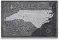 Conquest Maps Push Pin North Carolina Map Board - With Push Pins to Mark North Carolina Travels - Handmade in Ohio, USA - Design: Modern Slate