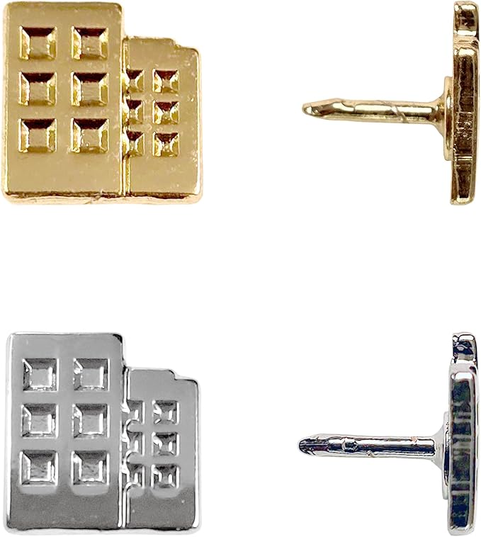 Building Push Pins - Silver Metal Building Pins - for Cork Board, Maps, or Lapel Pin Use - Designed in USA - Set of 10